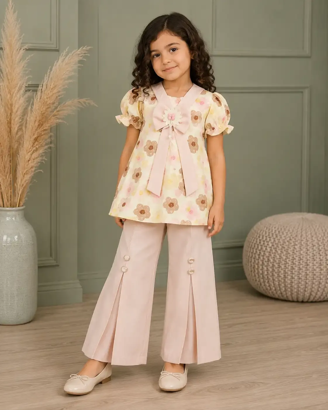 Floral Grace Co-ord Set - Blush Pink