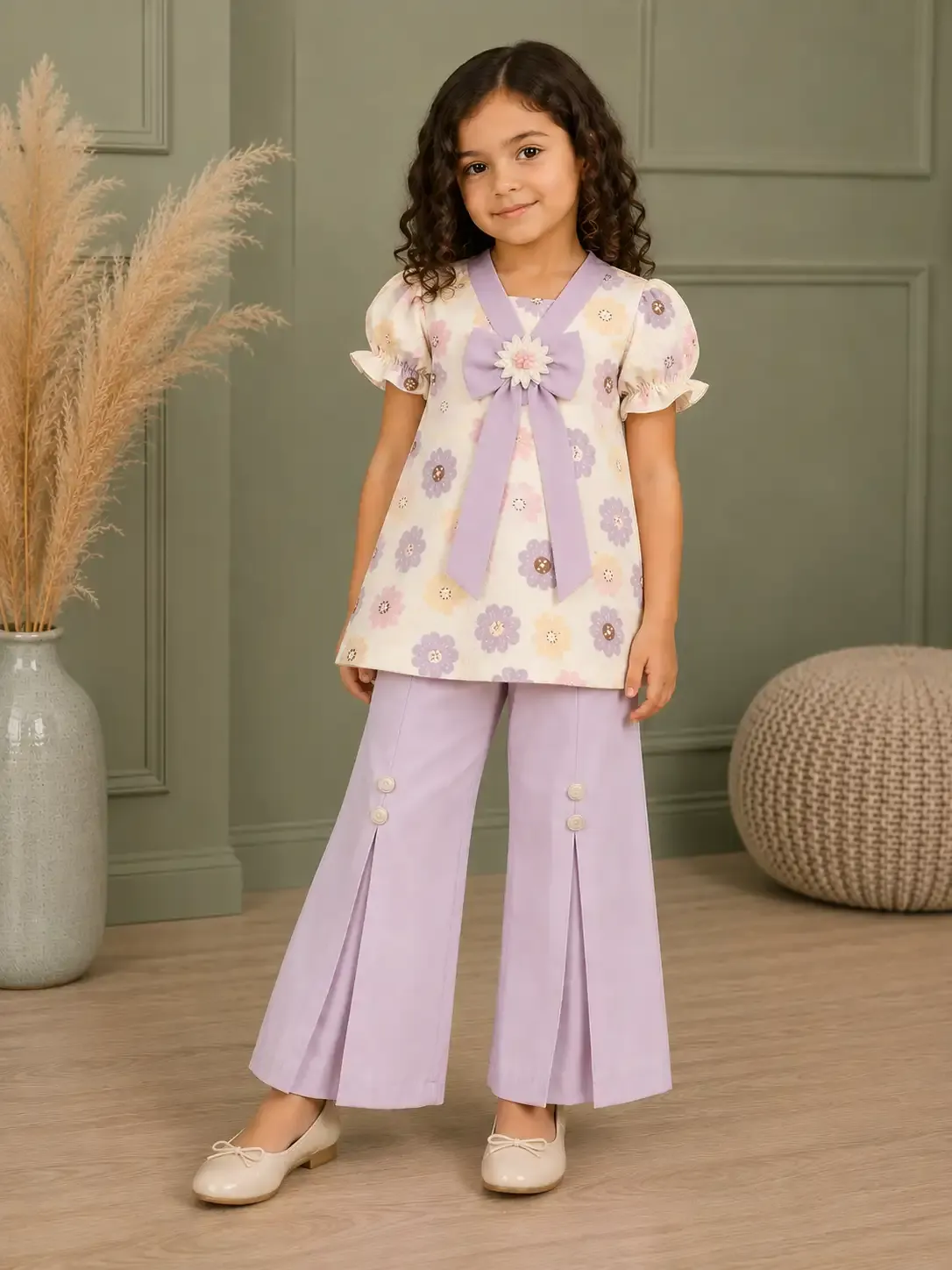 Floral Grace Co-ord Set - Lilac