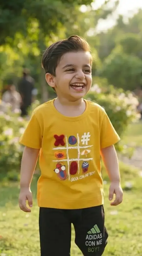 Playtime Grid Tee Set - Sunshine Yellow
