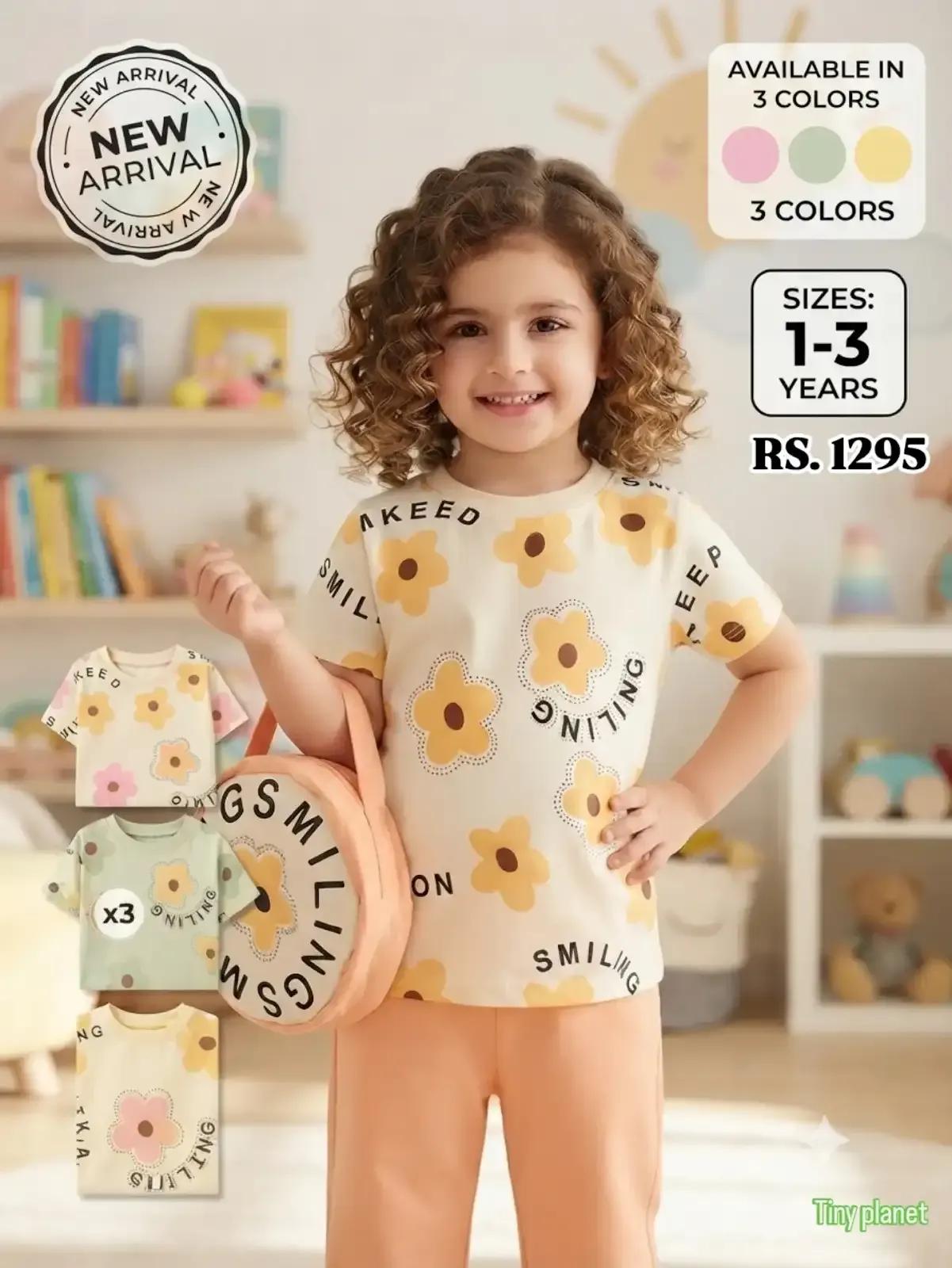 Smiling Blossom Lounge Set - Peach